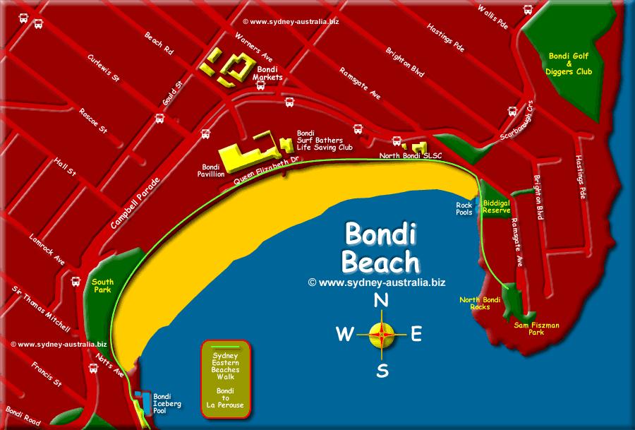 bondi beach map