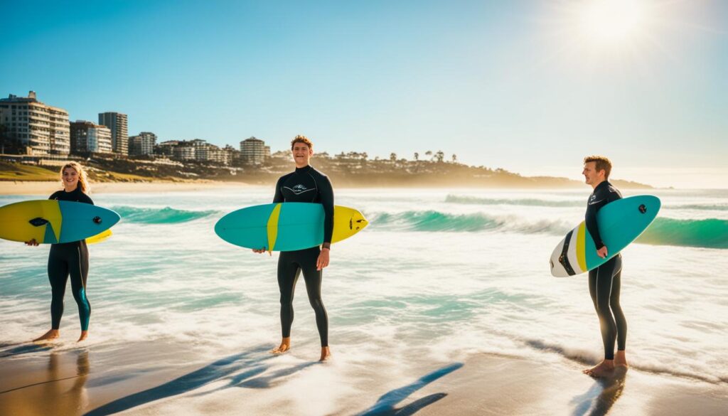 Beginner surfing lesson at Bondi Beach